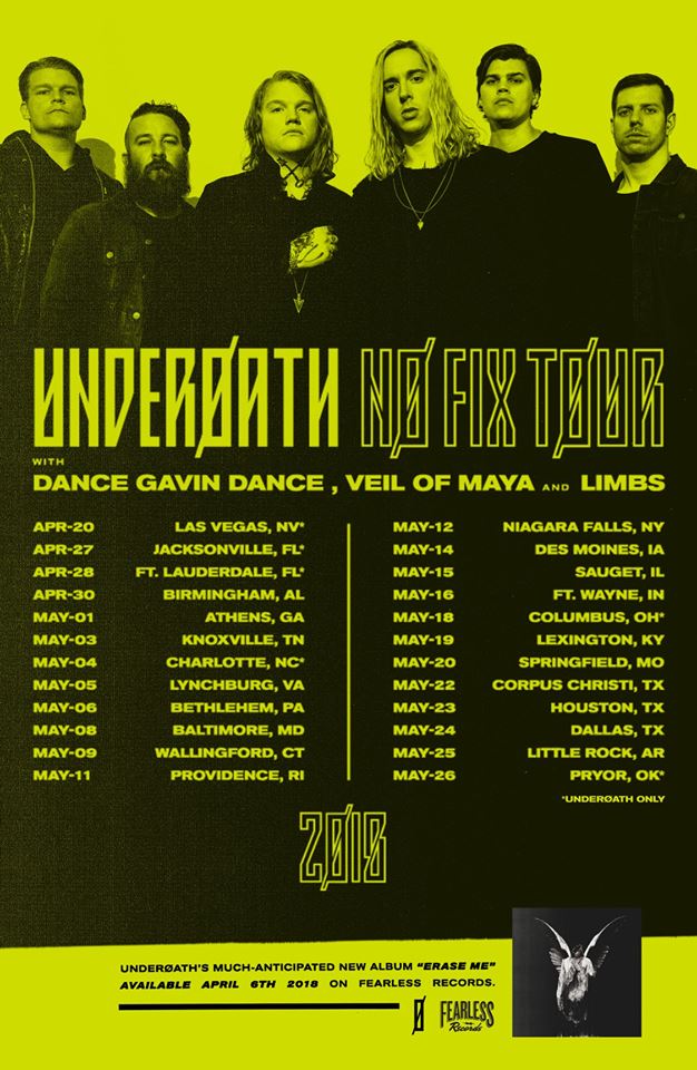 underoath tour lineup