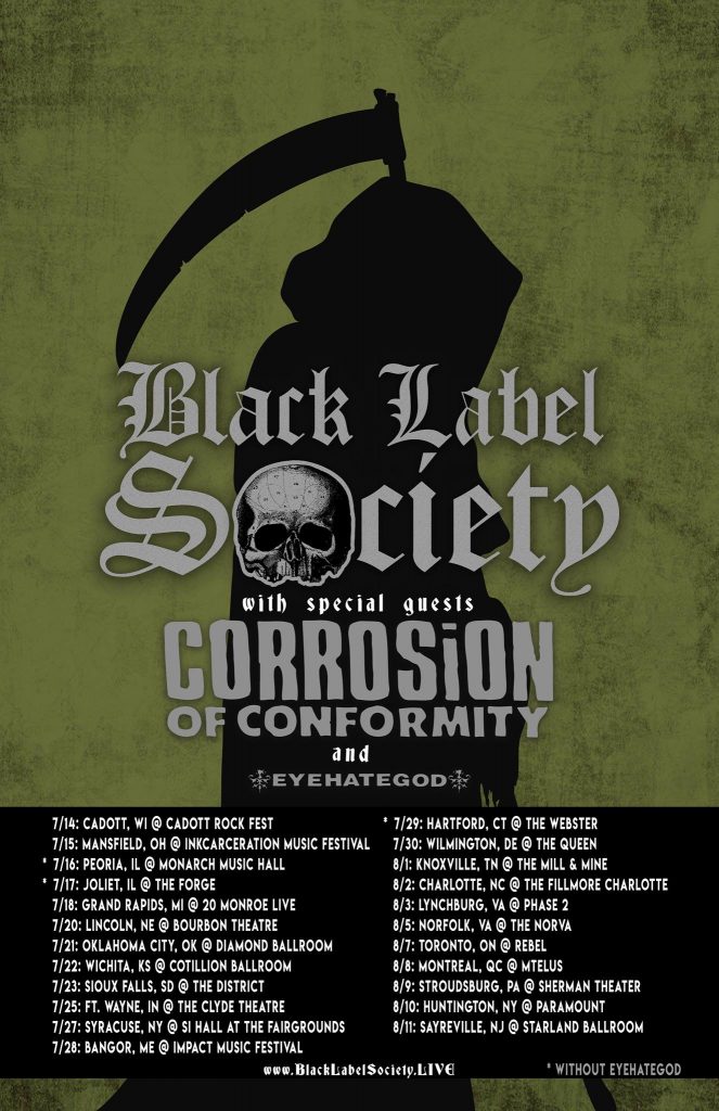 Black Label Society announces second leg tour w/ Corrosion of Conformity & Eyehategod