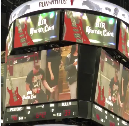 Watch man air-shred to Power Trip at Chicago Bull’s game