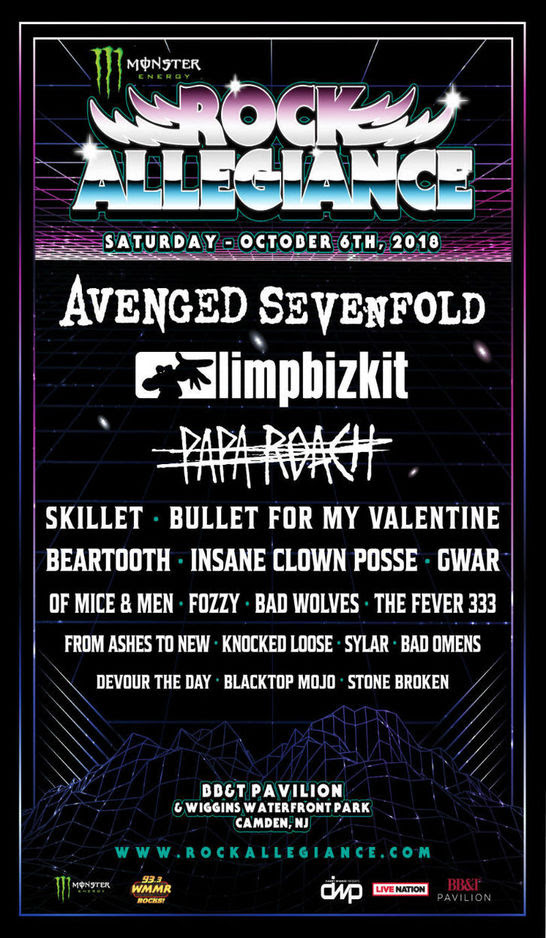 Avenged Sevenfold, Limp Bizkit and Papa Roach to headline Philly’s Rock Allegiance