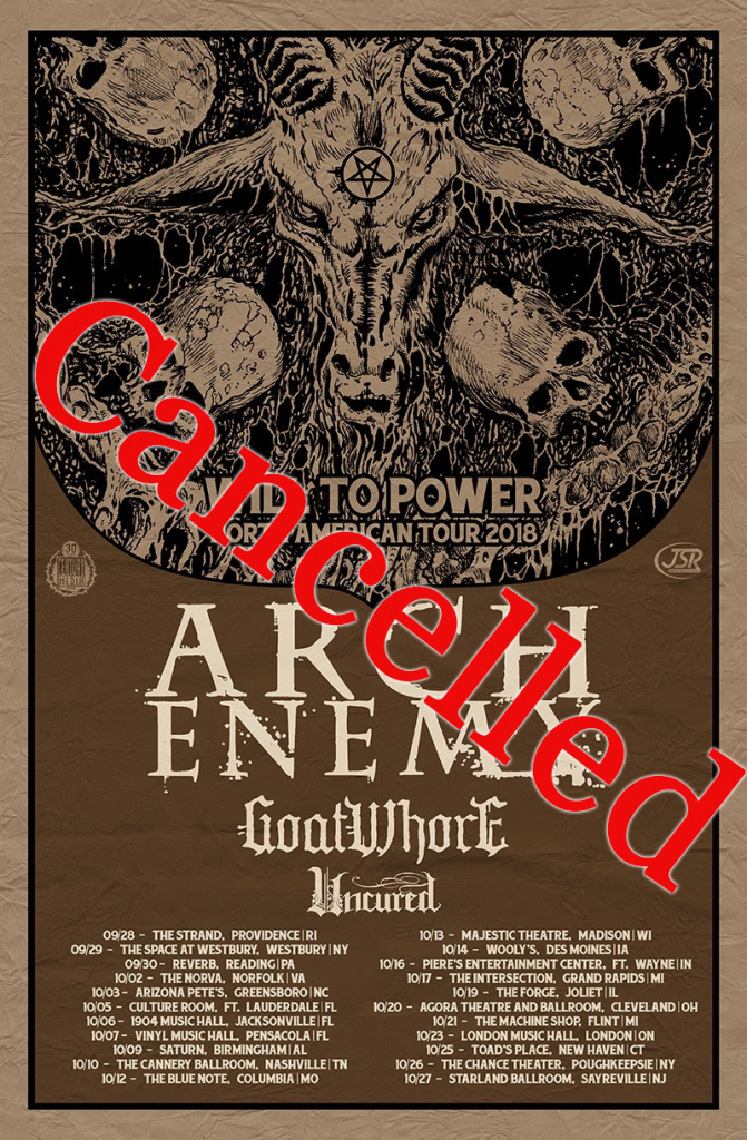 Arch Enemy cancel Fall North American Tour