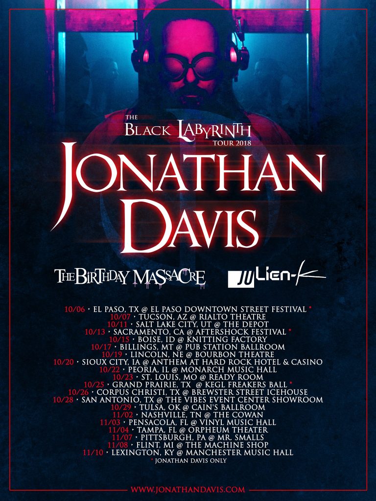 Jonathan Davis announces U.S Fall Tour Dates