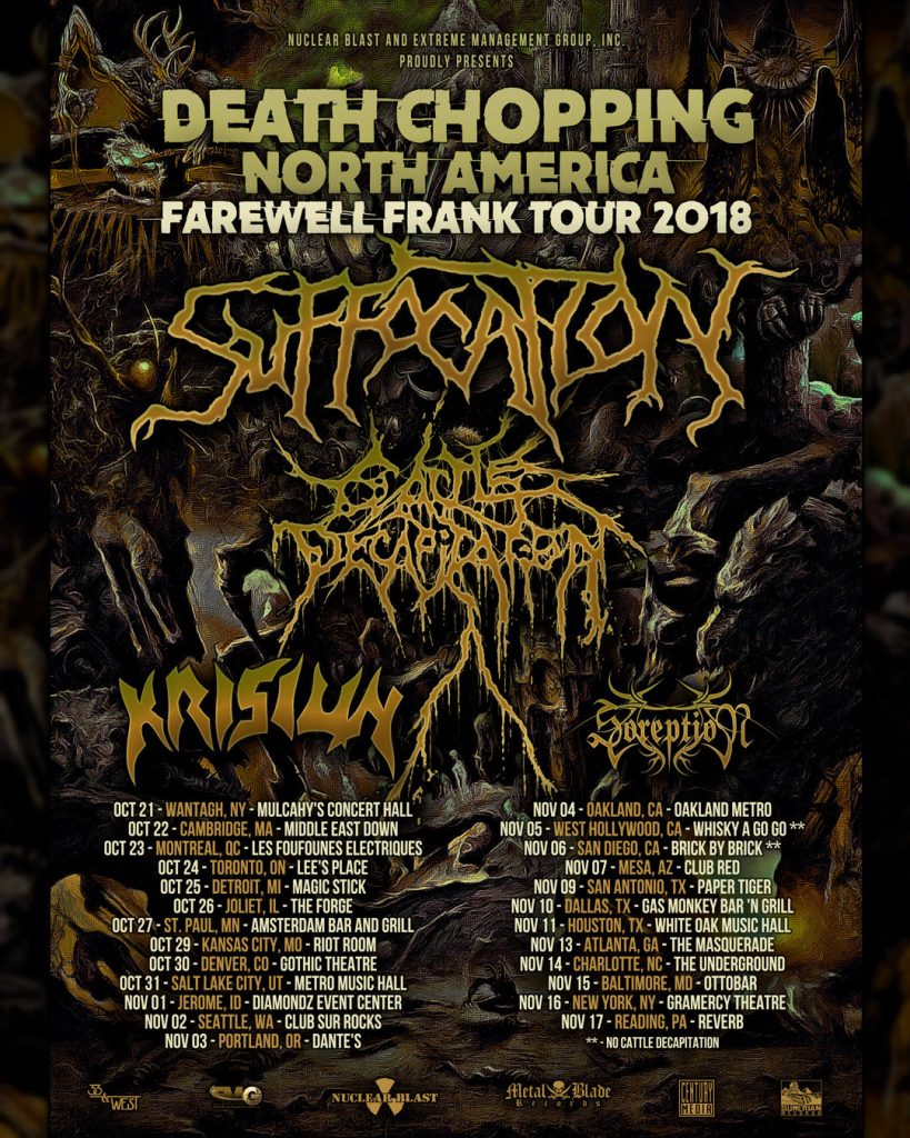 Suffocation announces farewell Frank Mullen North American Tour