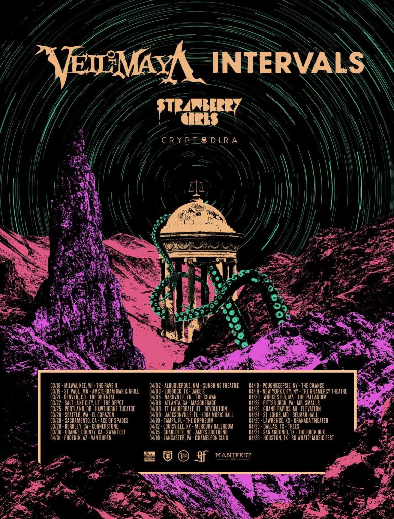 Veil of Maya & Intervals announce spring U.S tour w/ Strawberry Girls & Cryptodira