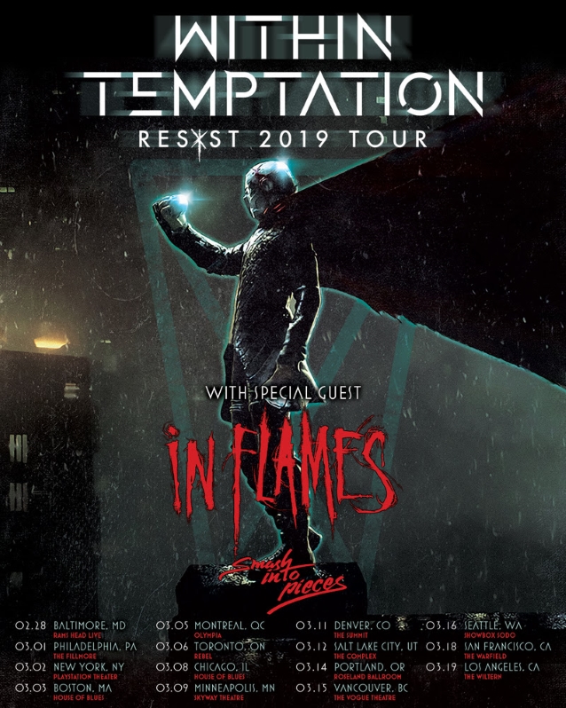 Within Temptation announce 2019 North American Tour w/ In Flames & Smash Into Pieces