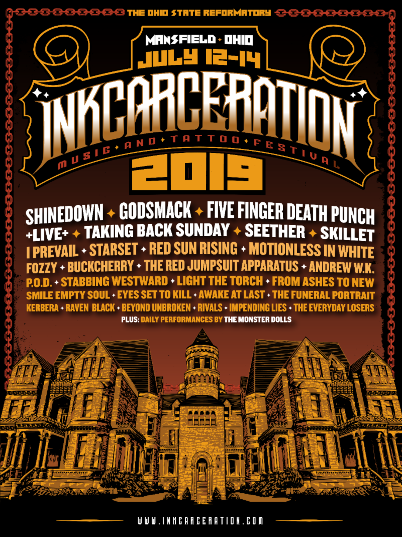 Shinedown, Godsmack and Five Finger Death Punch to headline 2019’s Inkcarceration festival