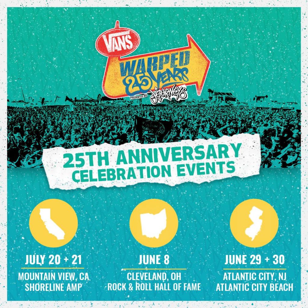 Vans Warped Tour’s 25th anniversary includes shows in Mountain View, Atlantic City and Cleveland