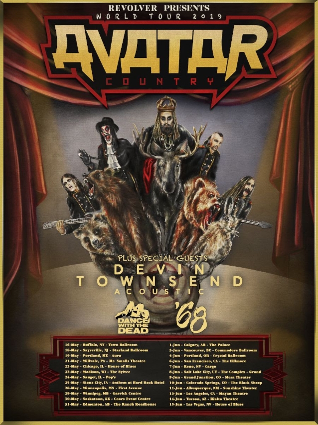Avatar announce North American tour w/ Devin Townsend, ’68, & Dance with the Dead