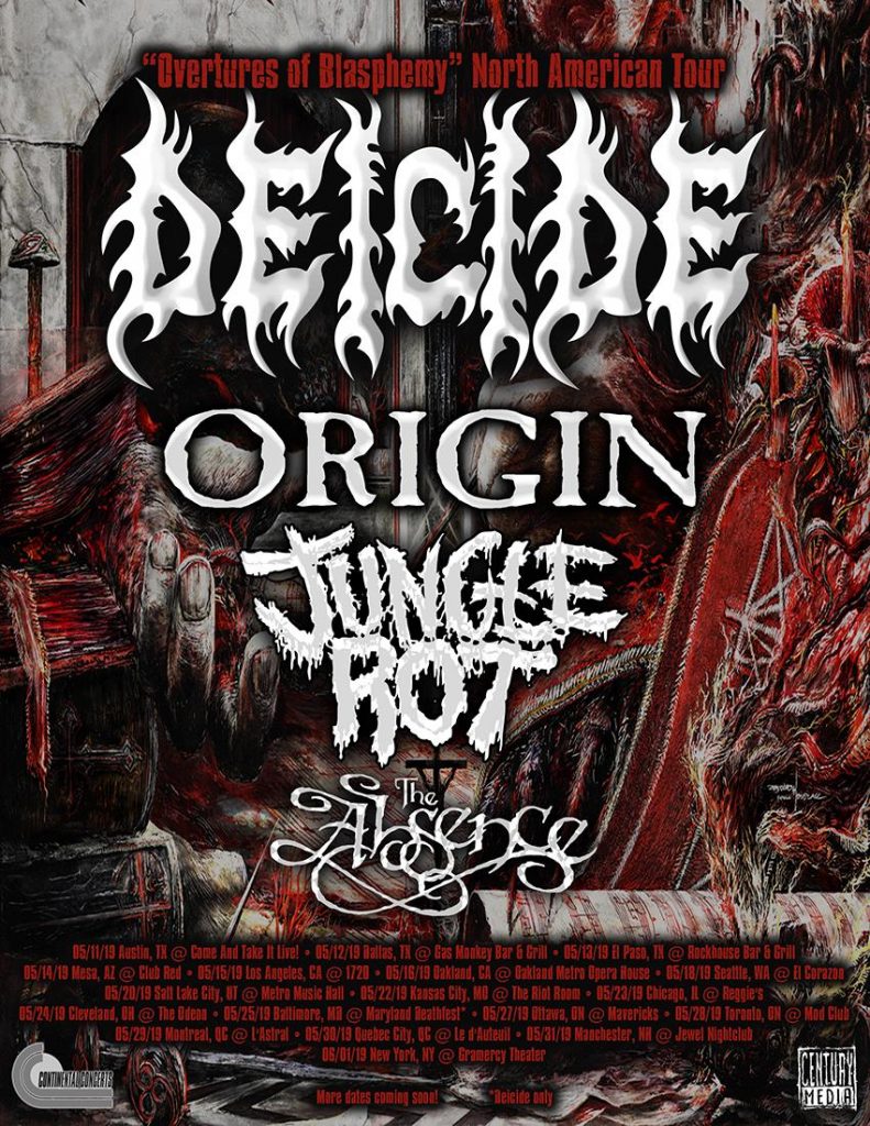 Deicide announce first dates of ‘Overtures of Blasphemy’ tour w/ Origin, Jungle Rot, and The Absence