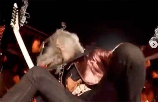 Watch Metallica’s Kirk Hammett slip and fall on his wah pedal during Milan show