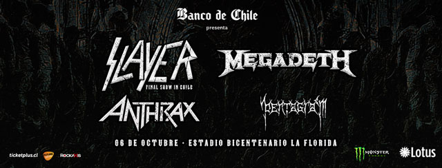 Slayer announces final Chile show at Santiago Gets Louder fest w/ Megadeth and Anthrax