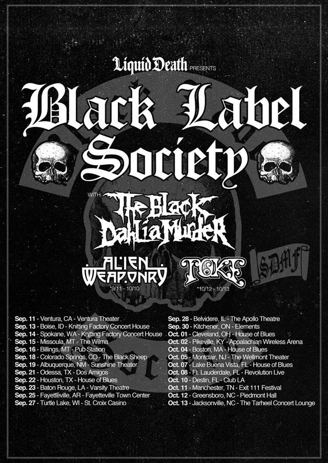 black label society tour poster