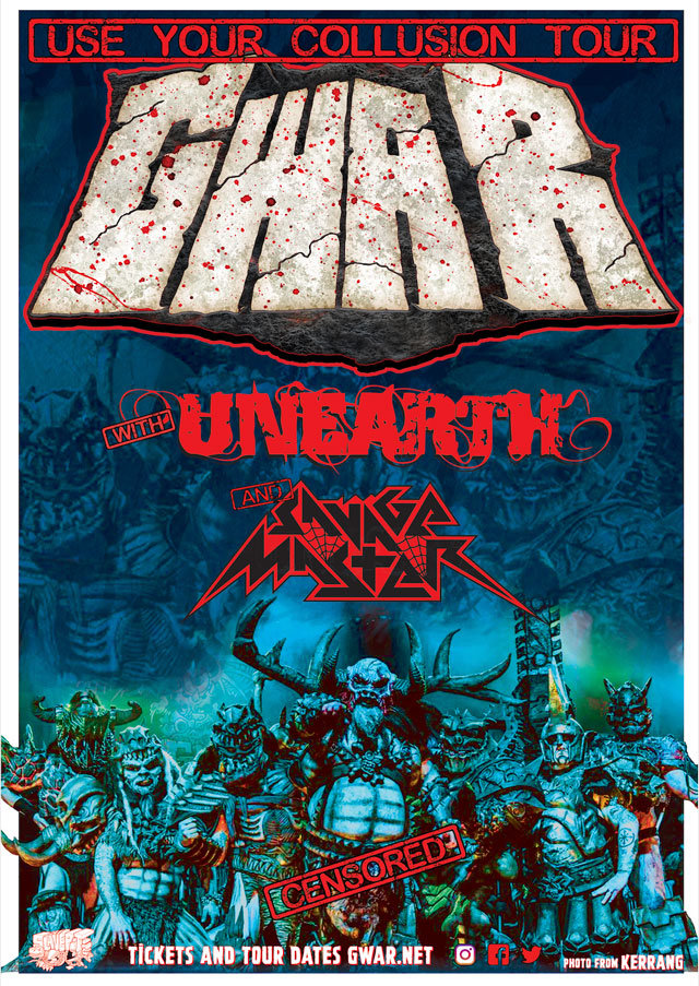 GWAR announce ‘Use Your Collusion’ holiday tour w/ Unearth and Savage Master
