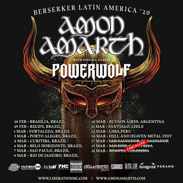 Coronavirus: Amon Amarth cancel Latin America shows w/ Powerwolf