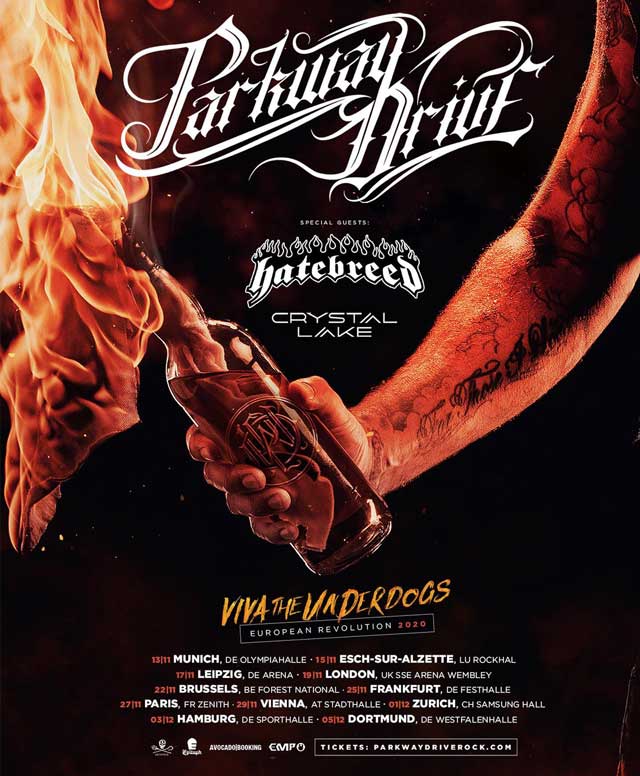Coronavirus: Parkway Drive announce rescheduled European/UK tour dates w/Hatebreed