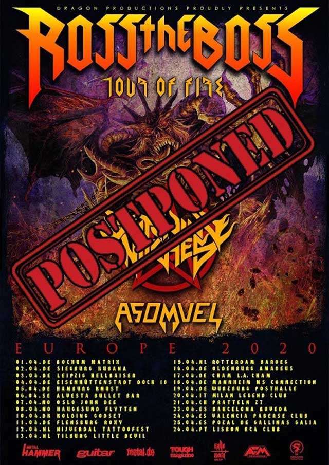 Coronavirus: Ross The Boss European Tour w/ Burning Witches & Asomvel POSTPONED